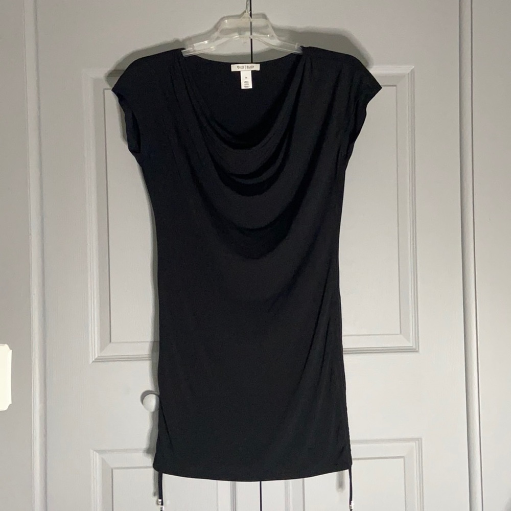 Black Cowell neck long shirt